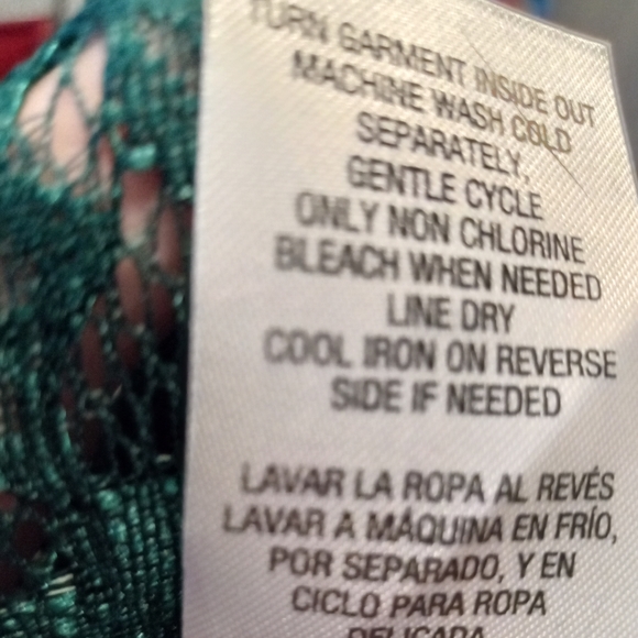 XL Green lace over cami top - Picture 4 of 5